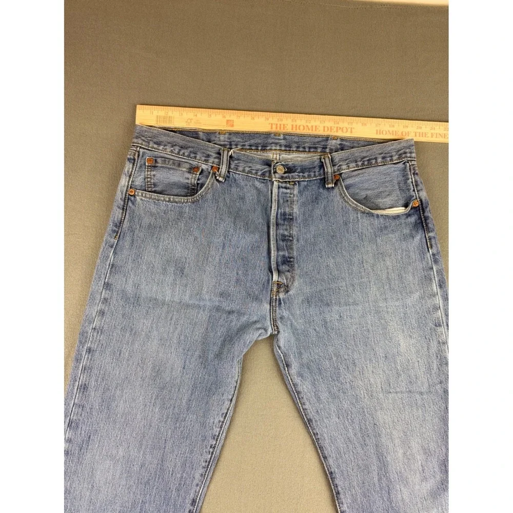 Levis 501 Original Fit Mens Blue Medium Wash Straight Leg Jeans 38x34 00501-0193